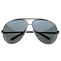 zeroUV Oversized Aviator Sunglasses for Men and Women, UV400 Protected 80s Style Large Aviators 70mm (Gunmetal/Smoke)