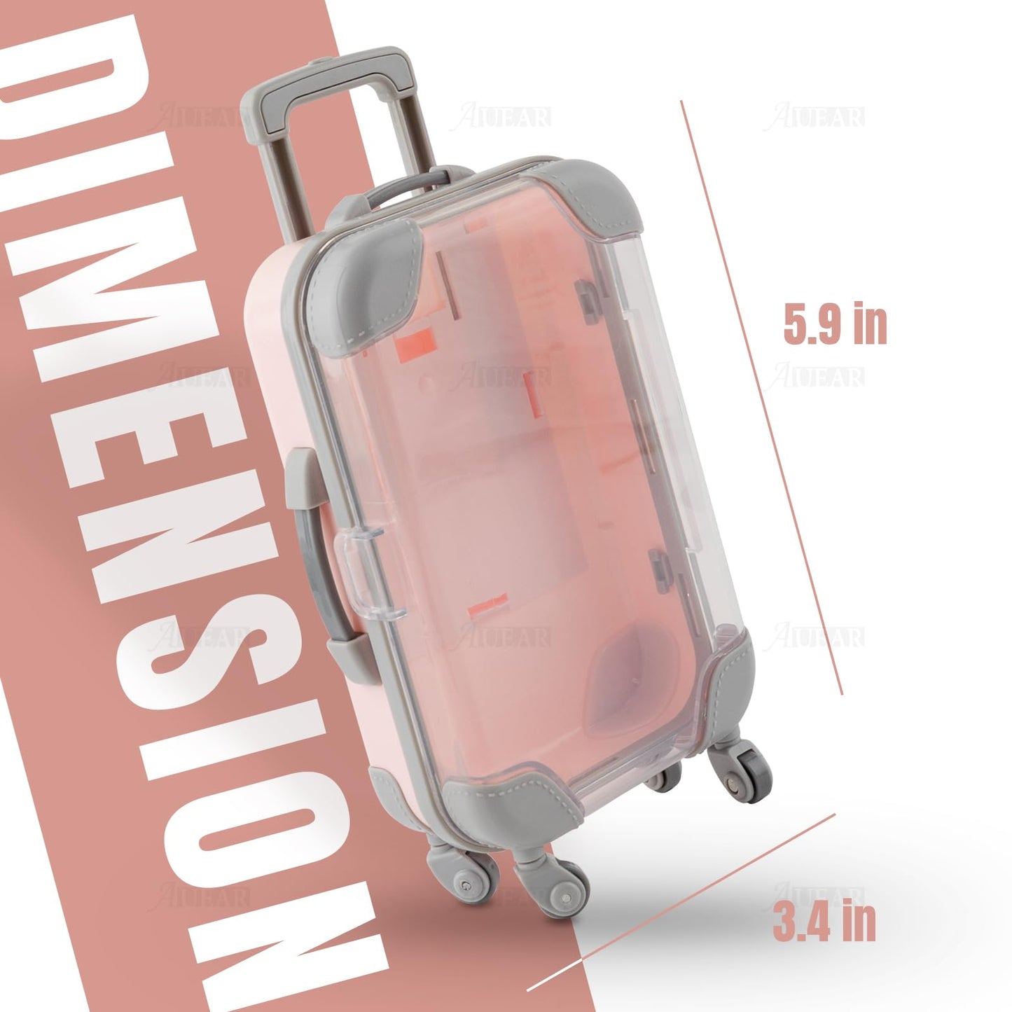 AUEAR, 1 Pack False Eyelashes Box Suitcase Packaging Box Pink Mini Trolley Suitcase Candy Box for Lashes and Candy