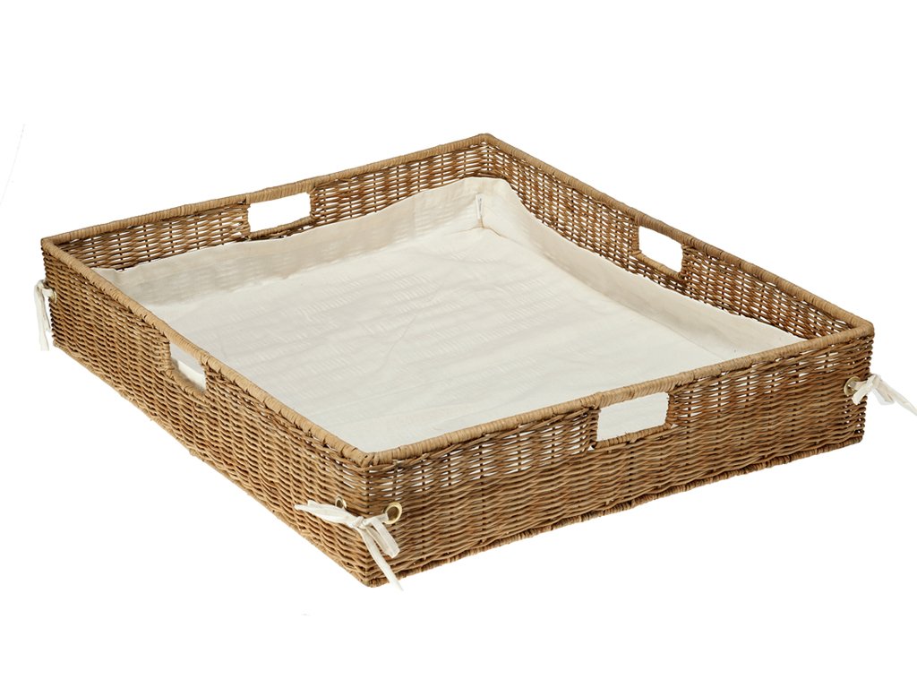KOUBOO Wicker Under Bed Basket with Liner and Cover