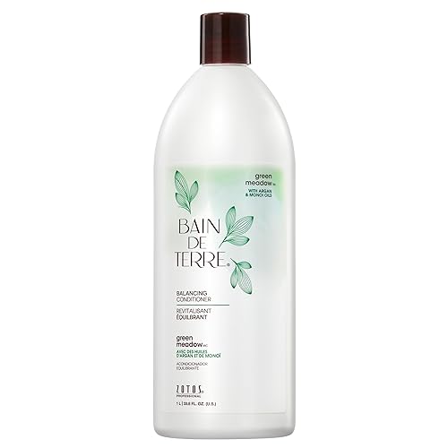 Bain de Terre Green Meadow Balancing Conditioner, Gentle Moisture Balance for Soft, Silky & Bouncy Hair with Argan & Monoi Oils, Paraben-free