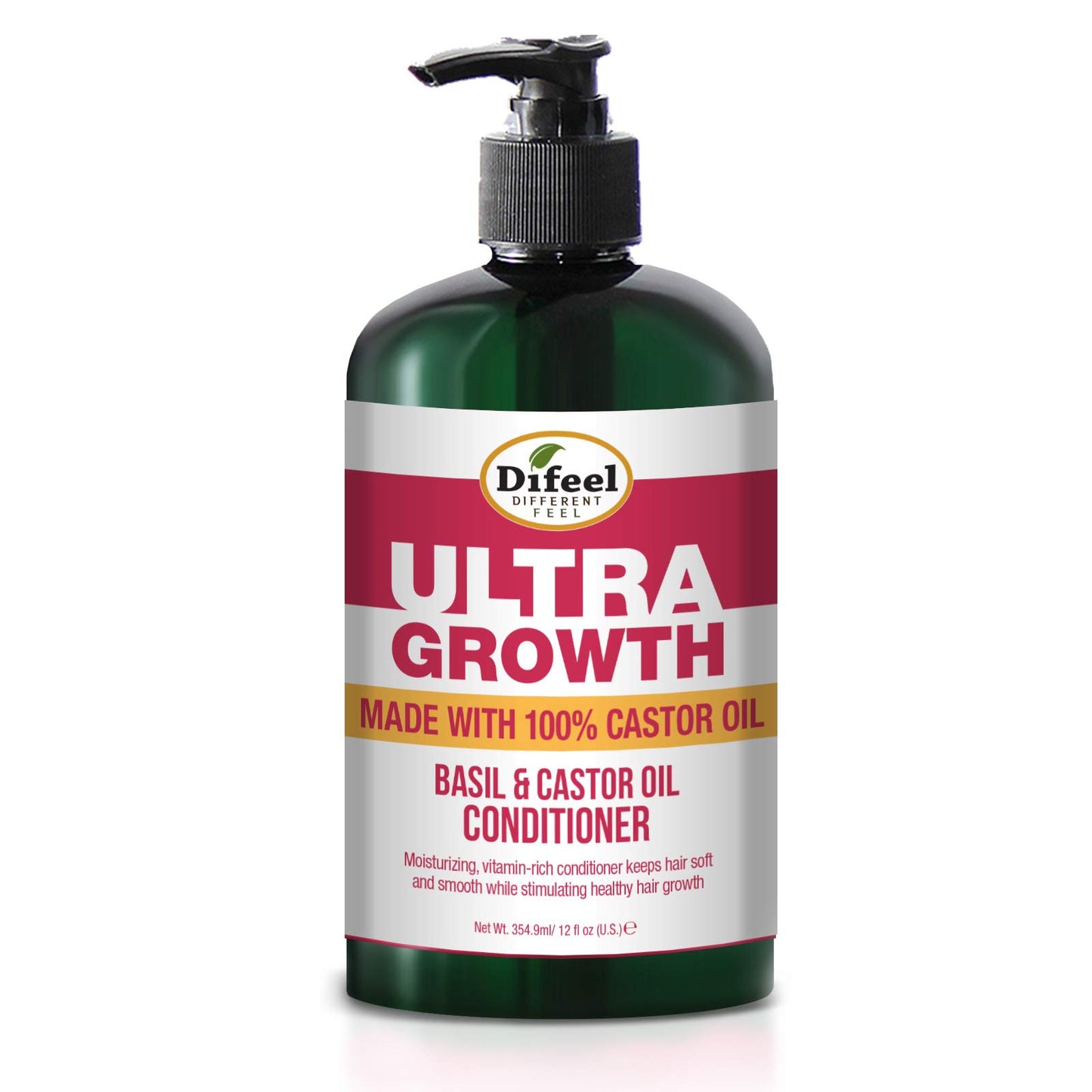 Difeel Ultra Growth Shampoo and Conditioner Set - Includes 12 oz Each of Shampoo and Conditioner, Promotes Growth, Ideal for Thinning Hair, Basil