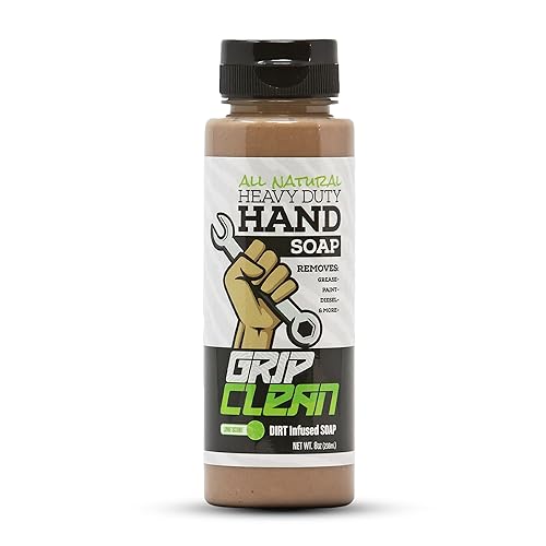 Grip Clean Heavy Duty Hand Cleaner for Mechanics - Natural Pumice & Clay-Infused Technology Removes Grease, Oil & Grime - Moisturizing Liquid Hand