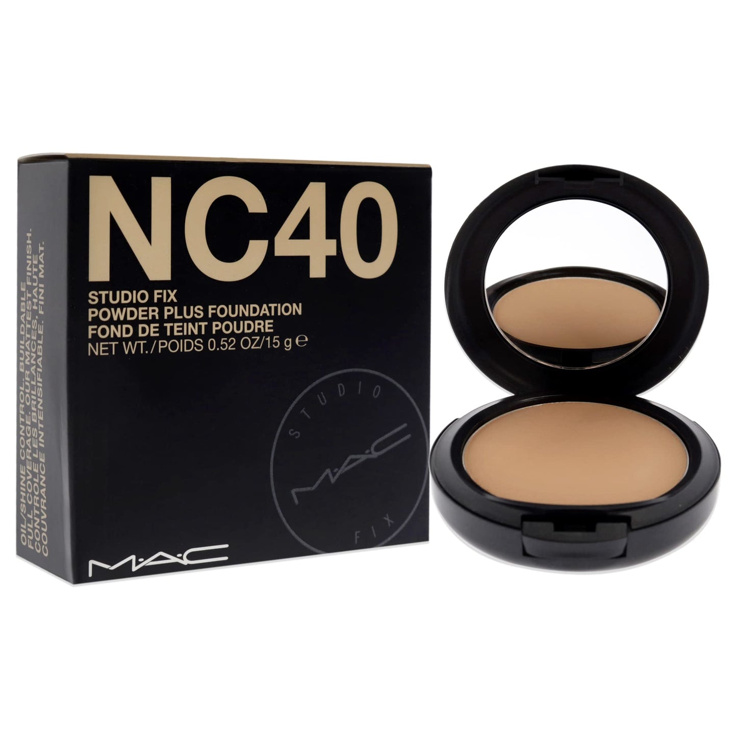 MAC Studio Fix Powder Plus Foundation for Women, NC40, 0.52 Ounce