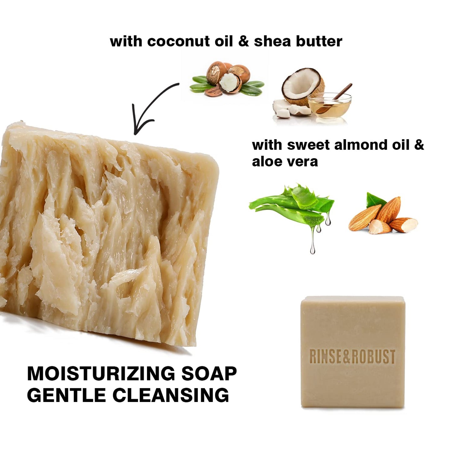 Rinse & Robust Mens Soap Bar Set 6Pcs Natural Cleansing Bar Soap Set Scrub Soap Gift for Men All Skin Type| 6 Different Scents |3.5 oz of 6 Bars