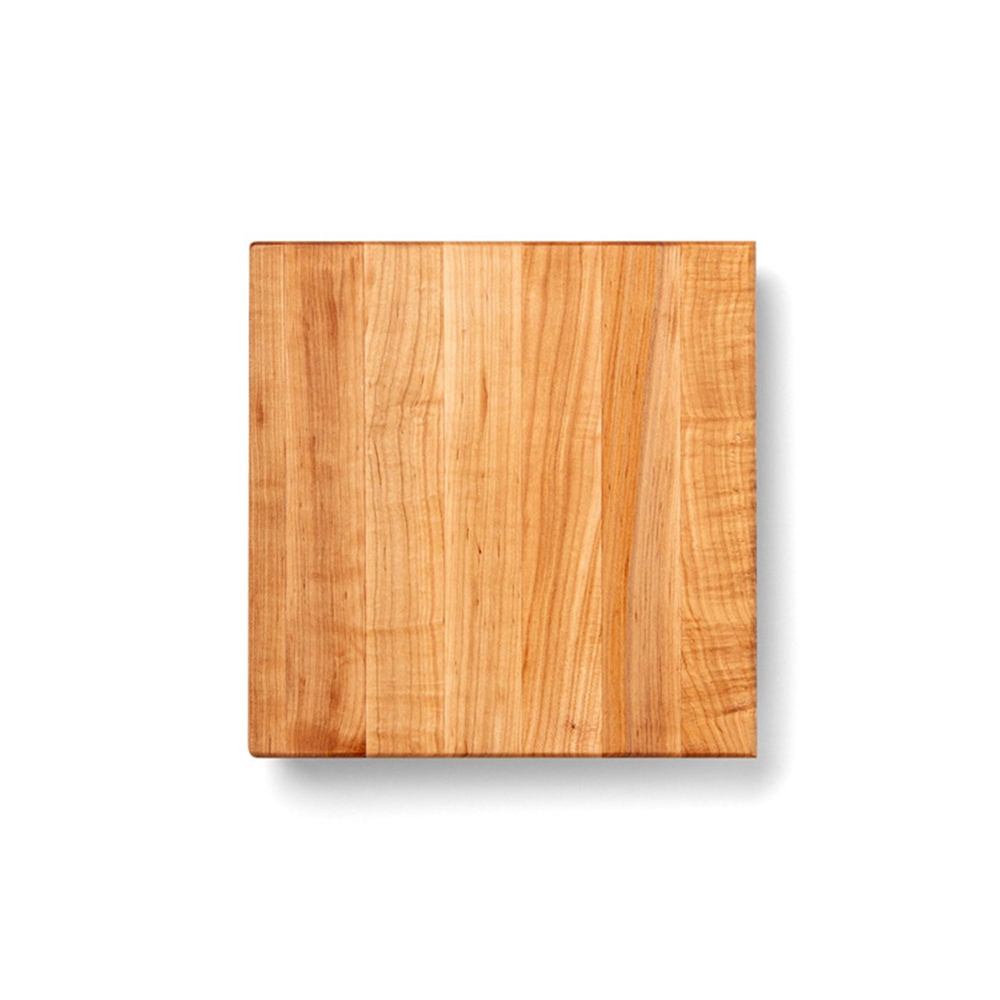 John Boos B Series Square Wooden Maple Cutting Board 12”x12” - 1.5” Thick, 6-lb Non-Reversible Butcher Block with Wood Bun Feet & Edge-Grain