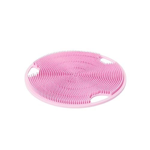 Boie USA Flat Body Scrubber - Soft Silicone-Like Exfoliating Shower Scrubber & Body Cleansing Brush - Stick-to-Wall Loofah Replacement - Antimicrobial