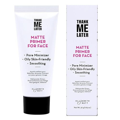 Elizabeth Mott Thank Me Later Face Primer - Mattifying Makeup Base Primer for Shine and Oil Control - Pore Minimizer, Smooths Wrinkles and Fine Lines