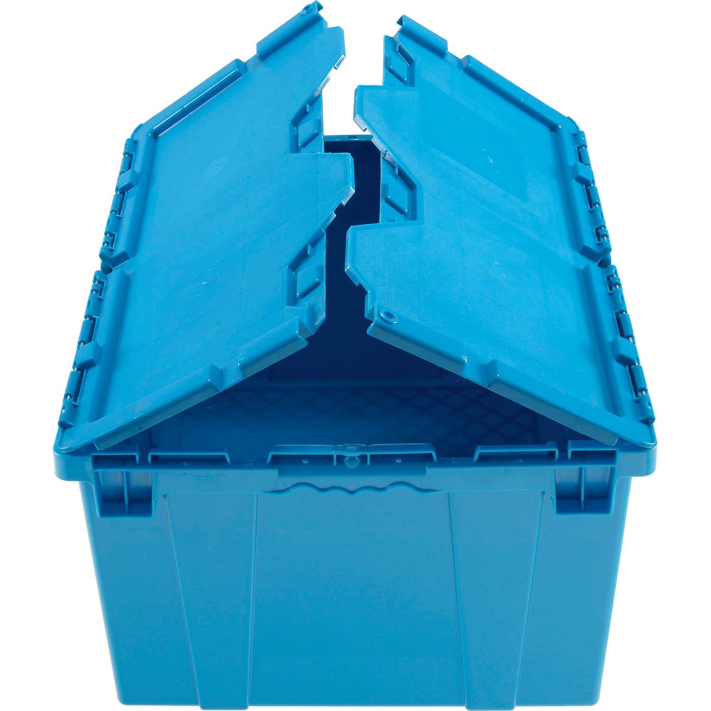 Global Industrial Plastic Distribution Container With Hinged Lid, 2.4 Cu. Ft Capacity, 50 Lbs. Capacity, Nestable & Stackable, 23-3/4x19-1/4x12-1/2…