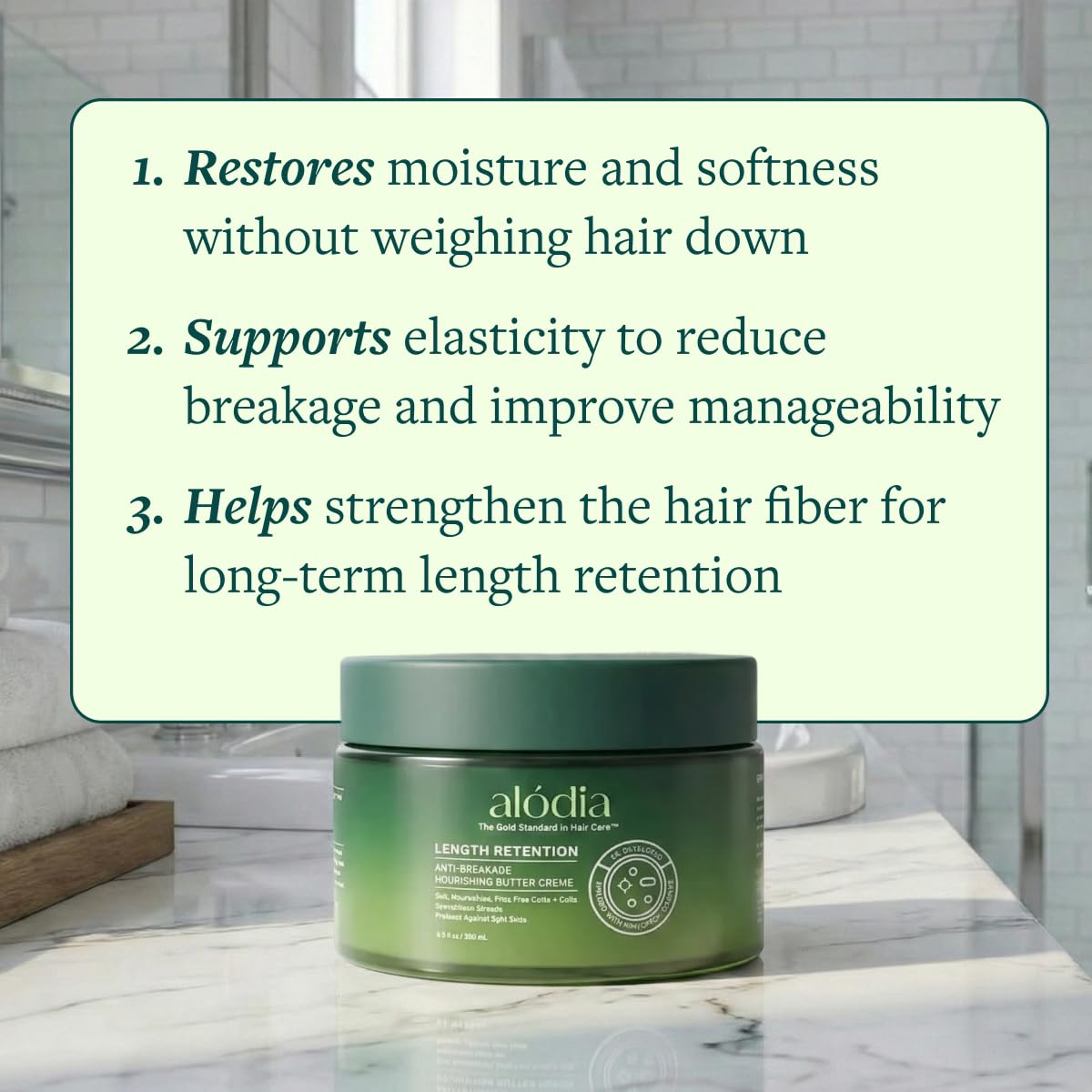 ALODIA Anti-Breakage Nourishing Butter Creme - Curl Defining Hair Cream, Tree Nut-Free, Lightweight, Moisturizing Hair Butter for Flexible Hold