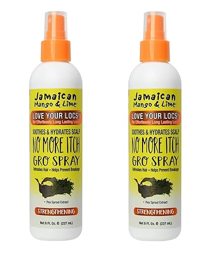 Jamaican Mango & Lime No More Itch Spray - Soothing Scalp Regular Relief for Locs, Braids, Twists & Protective Styles - 8 oz (Pack of 2)