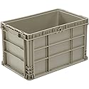 Monoflo Straight Wall Handled Storage Container Tote, 24 x 15 x 14.5", Gray
