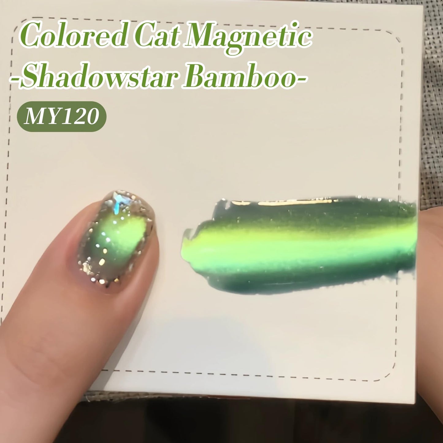 Born Pretty Cat Magnetic Gel Nail Polish, Green Gel Polish Crystal Cat Holographic Magnetic Nail Polish Nail Art Manicure Salon DIY at Home 15ML Beauty and Personal Care Born Pretty