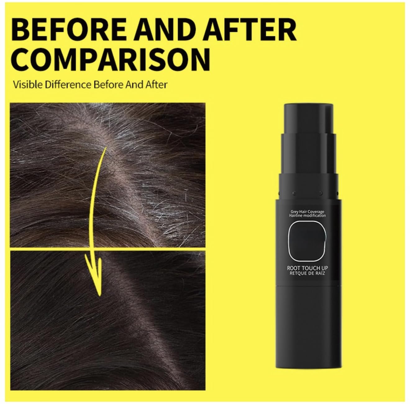Root Touch Up Stick - Instant Gray Coverage for Women & Men, Conceals Hair Thinning Hair, Easy Application, Long-Lasting Formula, Perfect for Quick