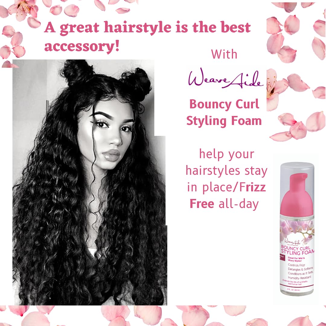 Weave Aide Bouncy Curl Styling Foam/Mousse 2 oz. (3-pack) Frizz control, Curl mousse for curly hair definition, anti frizz, curl enhancer, styling