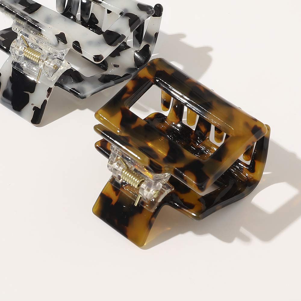 3PCS Hair Claw Celluloid Acetate Jaw Hair Claws, Tortoise Barrettes Shell Claws, Banana Clips tortoise Hair Clips,Leopard print Hair Barrettes