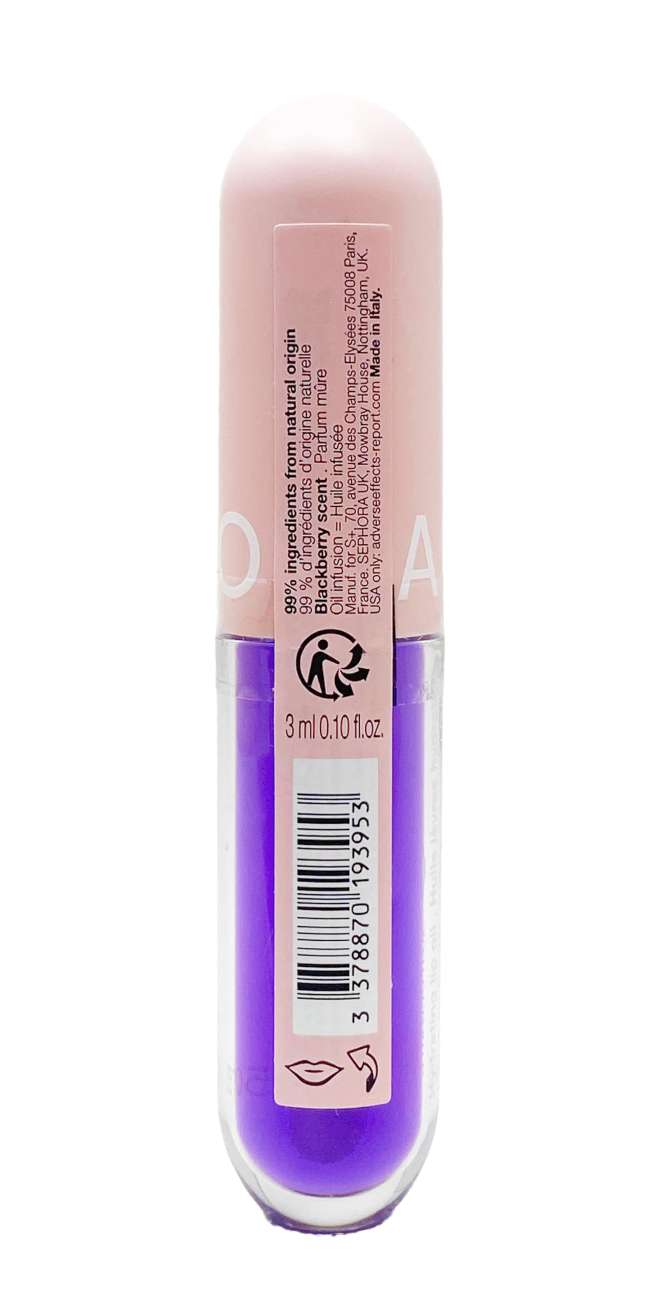 SEPHORA COLLECTION Oil Infusion Hydrating Lip Oil - Blackberry (sheer purple) 0.10 oz/3 ml