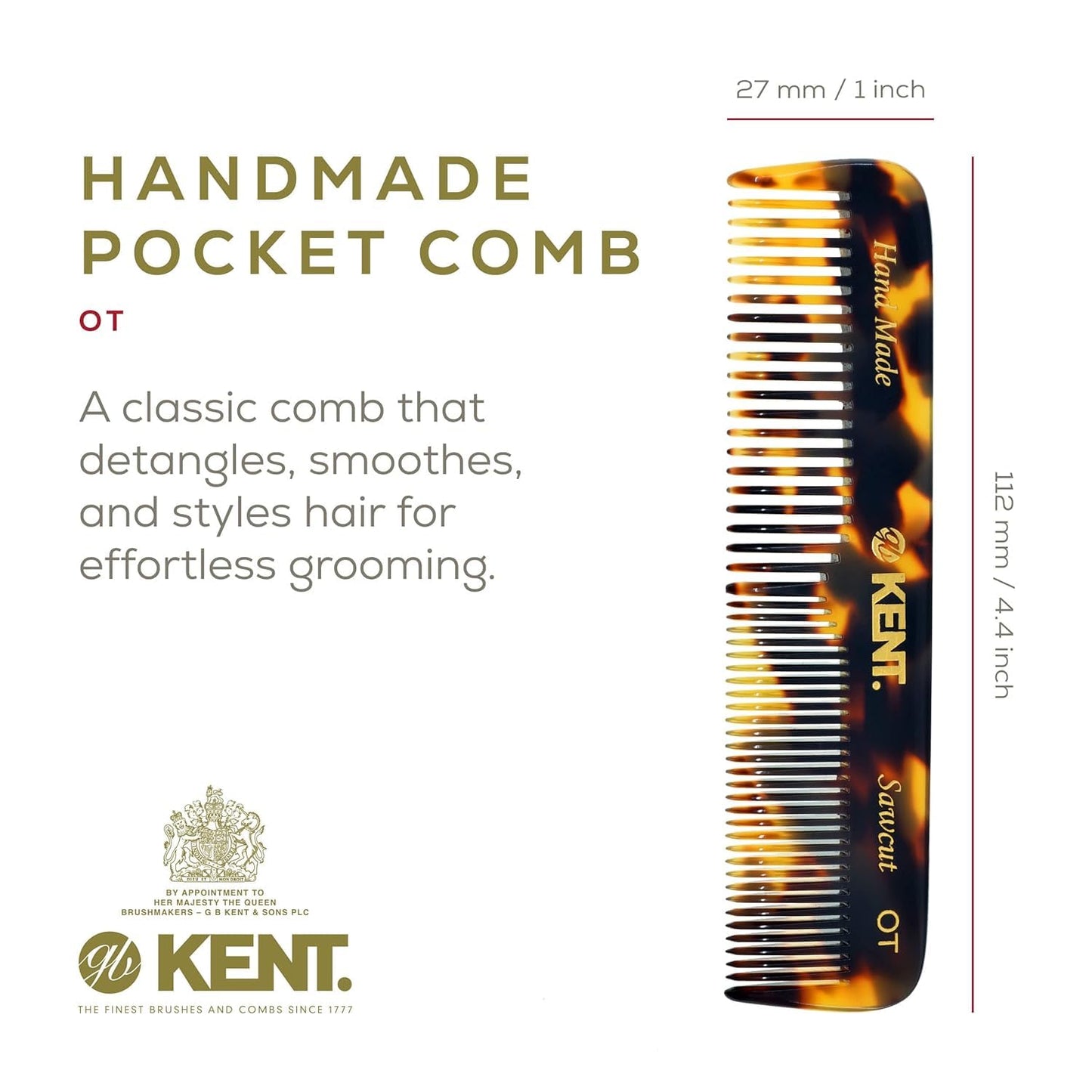 Kent Set Men's Hair Pocket Combs, 81T X-Small, OT All Fine Tooth, 82T Fine Tooth Folding Comb. Best Hair, Beard and Mustache Grooming Kit for Travel Beauty and Personal Care KENT