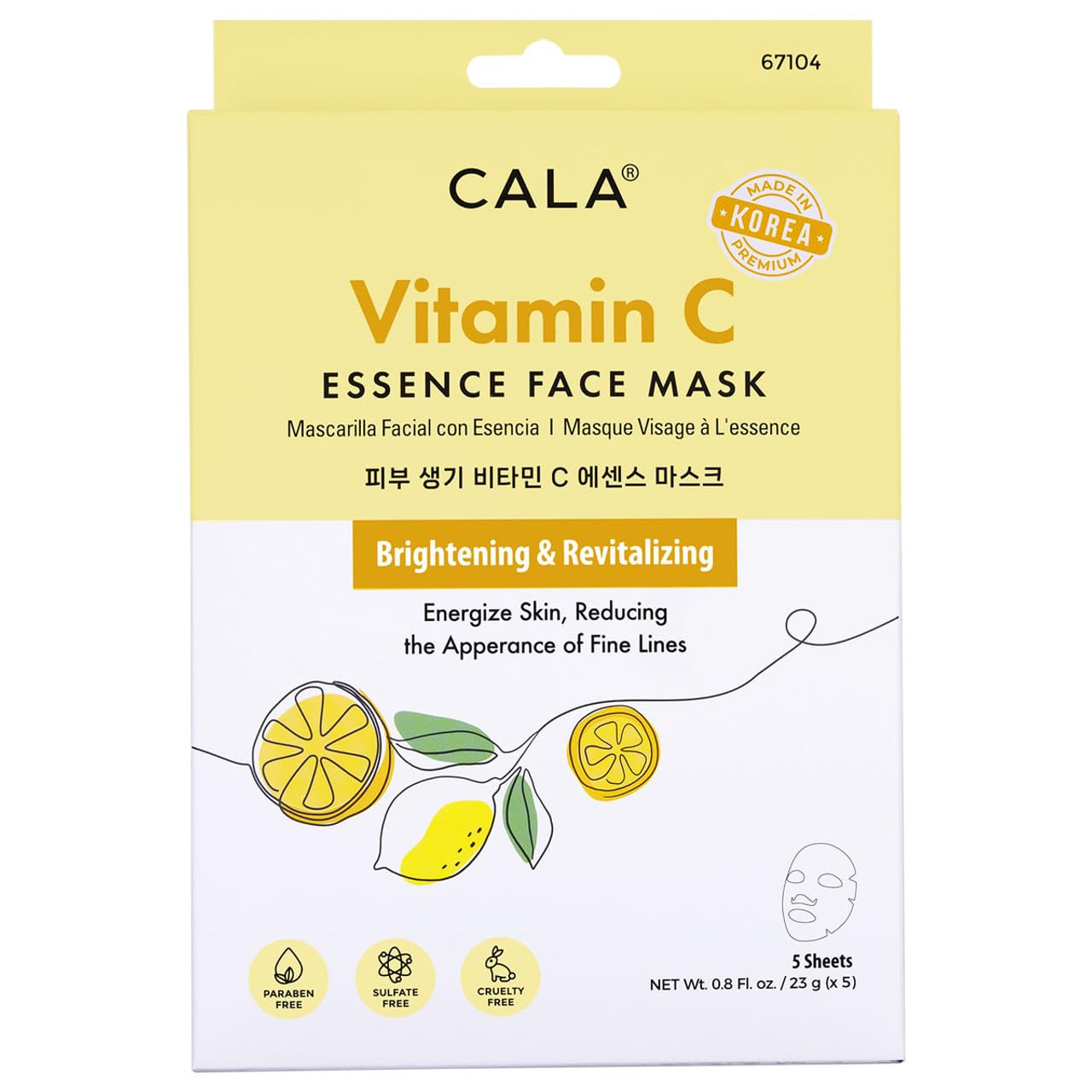 Cala essence facial mask sheets 5 count, 5 Count