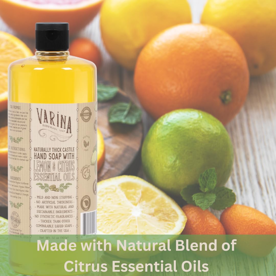 Varina Liquid Soap - Liquid Organic Castile Soap Citrus - 32oz Beauty & Personal Care Varina