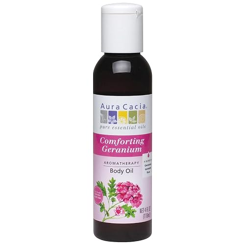 Aromatherapy Body Oil - Comforting Geranium 4 fl Ounce (118 ml) Liquid