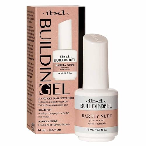 IBD Building Gel, Hard Gel Nail Extension, Barely Nude, Soak-Off, Nail Builder Strengthener, 0.5 fl oz Beauty & Personal Care IBD