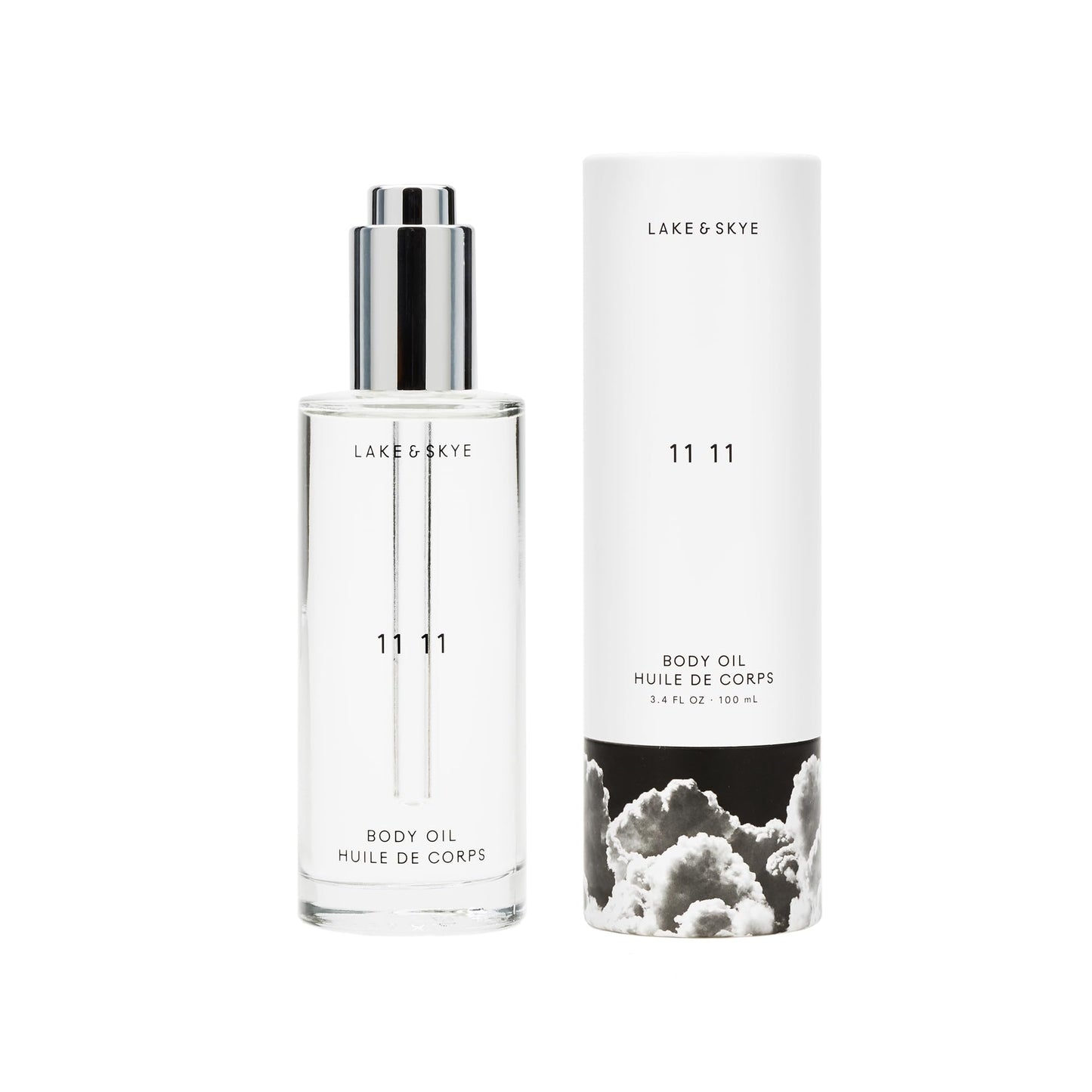 Lake & Skye 11 11 Body Oil - Hydrating Body Oil with Vitamin E & Almond Oil - Clean Skin Musk, Sheer & Uplifting Scent - 3.4 fl oz (100 ml)