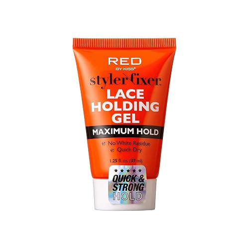 Red by Kiss Styler Fixer Lace Holding Gel, Long Lasting 72-Hr Wear, Quick-Dry Formula for Seamless Lace Application, Scalp Protection & Conditioning