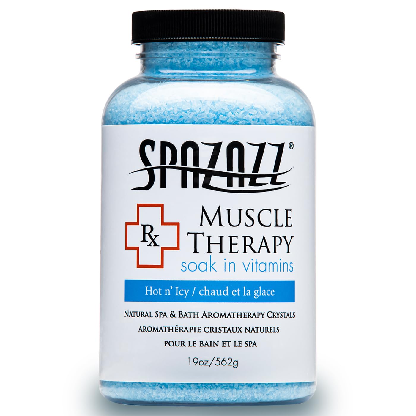 Spazazz Armotherapy Hot Tub Rx Muscle Therapy Natural Spa & Bath Salt Crystals 19oz- Hot 'N ICY - with Magnesium & Arnica - Safe for All Spa and Hot Beauty and Personal Care Spazazz