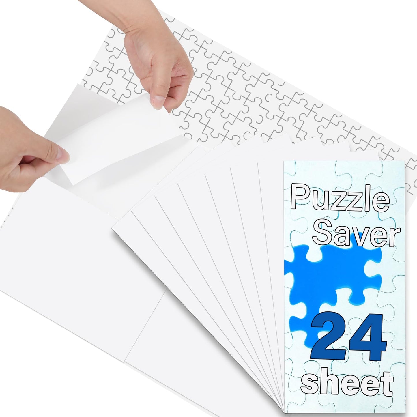 Puzzle Glue Sheets – 24 Pack Peel & Stick Saver Sheets for 1000 Piece Jigsaw Puzzles, No-Clean Puzzle Stickers, Gift for Puzzle Lovers
