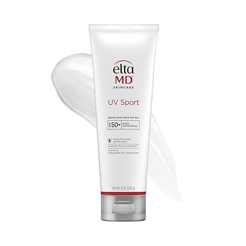 EltaMD UV Sport Sunscreen Lotion, SPF 50 Body Sunscreen, Water and Sweat Resistant, Oil-Free, Zinc Oxide Formula, 8 oz Tube