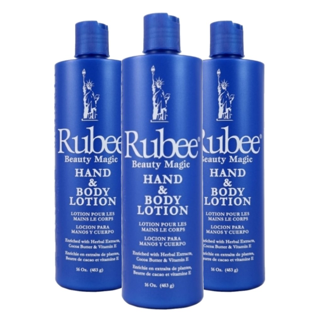 Rubee Cacao Butter Pack of 3 Body Lotion & Hand for Women - 16 oz.Travel Size Essentials for Dry Skin - Vitamin E Moisturizer - Herbal Extraction