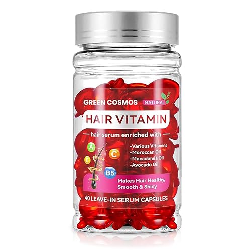 Green Cosmos Hair Vitamin Treatment & Moisturizing Oil Capluse with Avocado, Macadamia & Moroccan Oil for Dry and Damaged Hair - Leave-in Anti Frizz