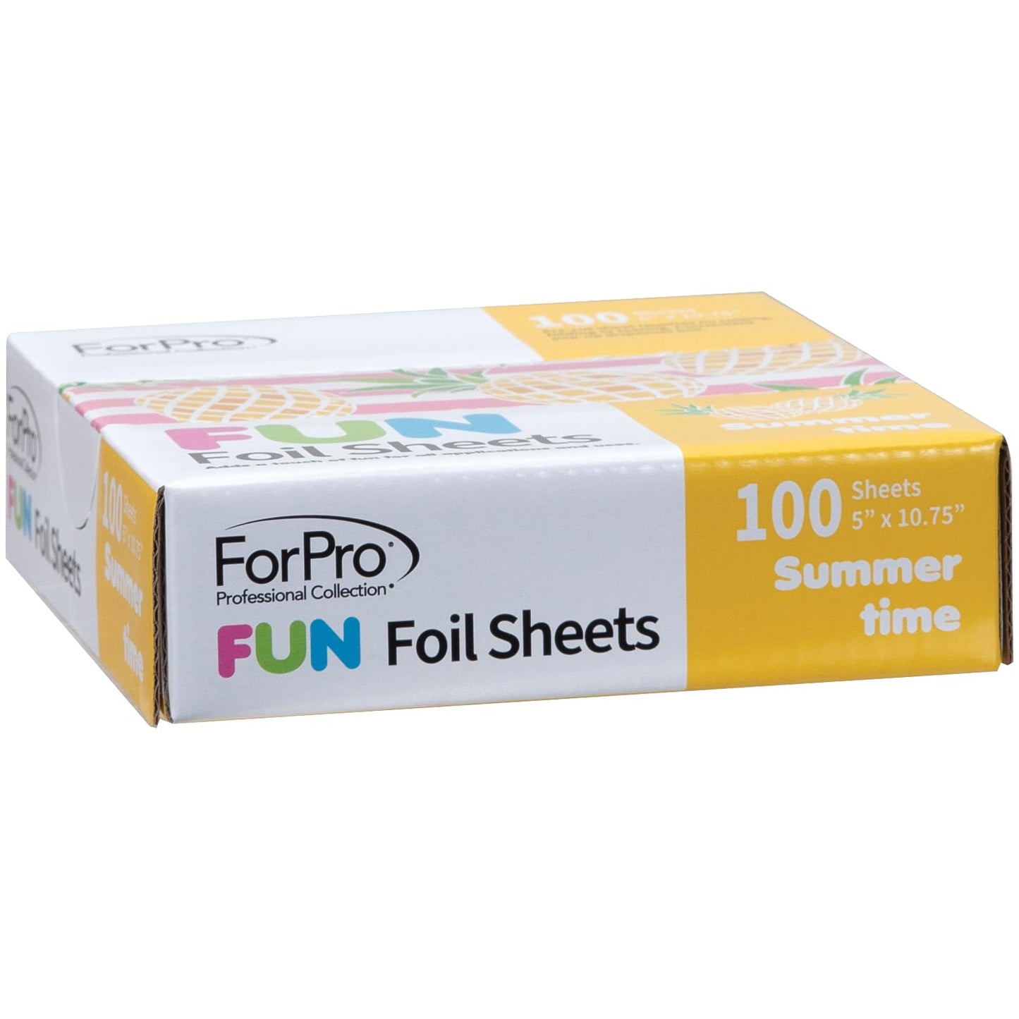 ForPro FUN Summertime 5" Foil Sheets, Aluminum Hair Foils for Color Application and Highlighting Services, Food Safe, Pop-Up Dispenser, 5” W x 10.75”