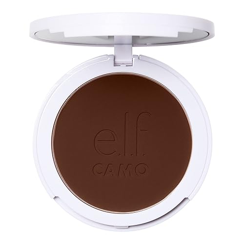 e.l.f. Camo Powder Foundation, Lightweight, Primer-Infused Buildable & Long-Lasting Medium-to-Full Coverage Foundation, Rich 650 C