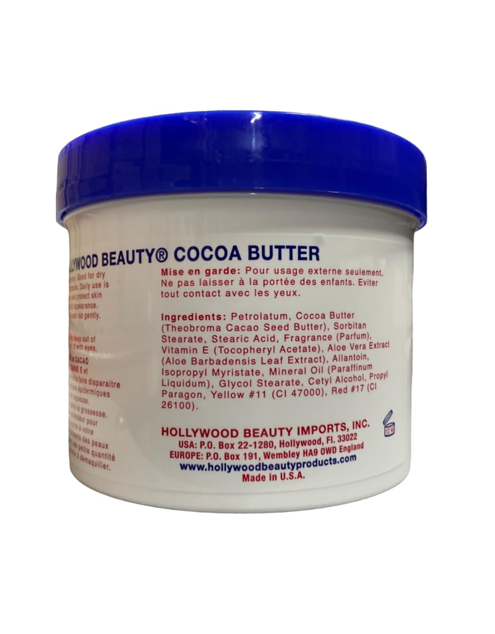 Hollywood Beauty Skin Creme Cocoa Butter, 25 oz (Pack of 5)