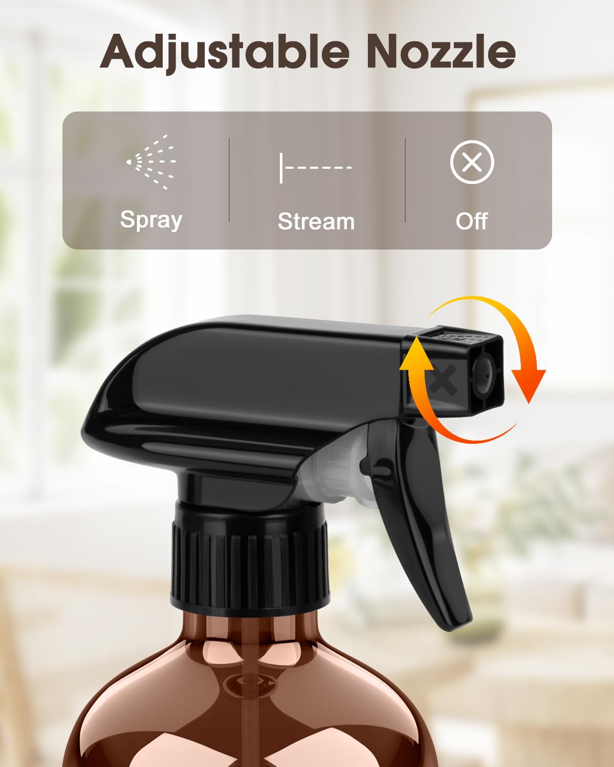 Bontip Glass Spray Bottle with Silicone Sleeve Protection, Amber Glass Spray Bottle Set for Window Cleaner Aromatherapy Facial Hydration Watering Beauty and Personal Care Bontip