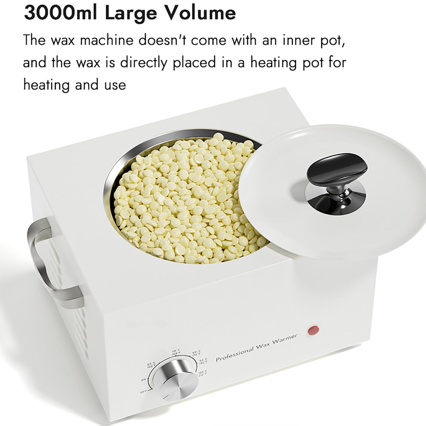 GAZOGJ Hair Removal Hot Wax Machine, Professional Home Electric Depilatory Roll On Wax Heater Pot with 3000ml Large Capacity, Anti Slip Foot Pads Beauty and Personal Care GAZOGJ