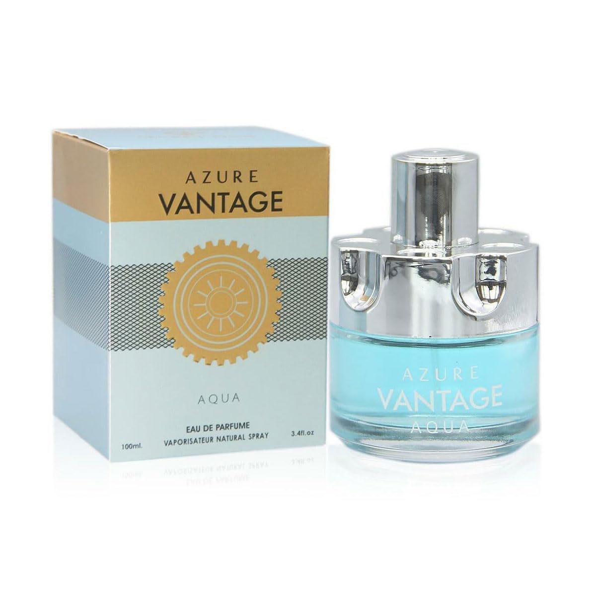 CEROD Secret Plus Azure Vantage Aqua and Azure Vantage Limited Edition Kit Cologne for Men/Eau de Parfum Natural Spray Vaporizateur 3.4 oz 100 ml