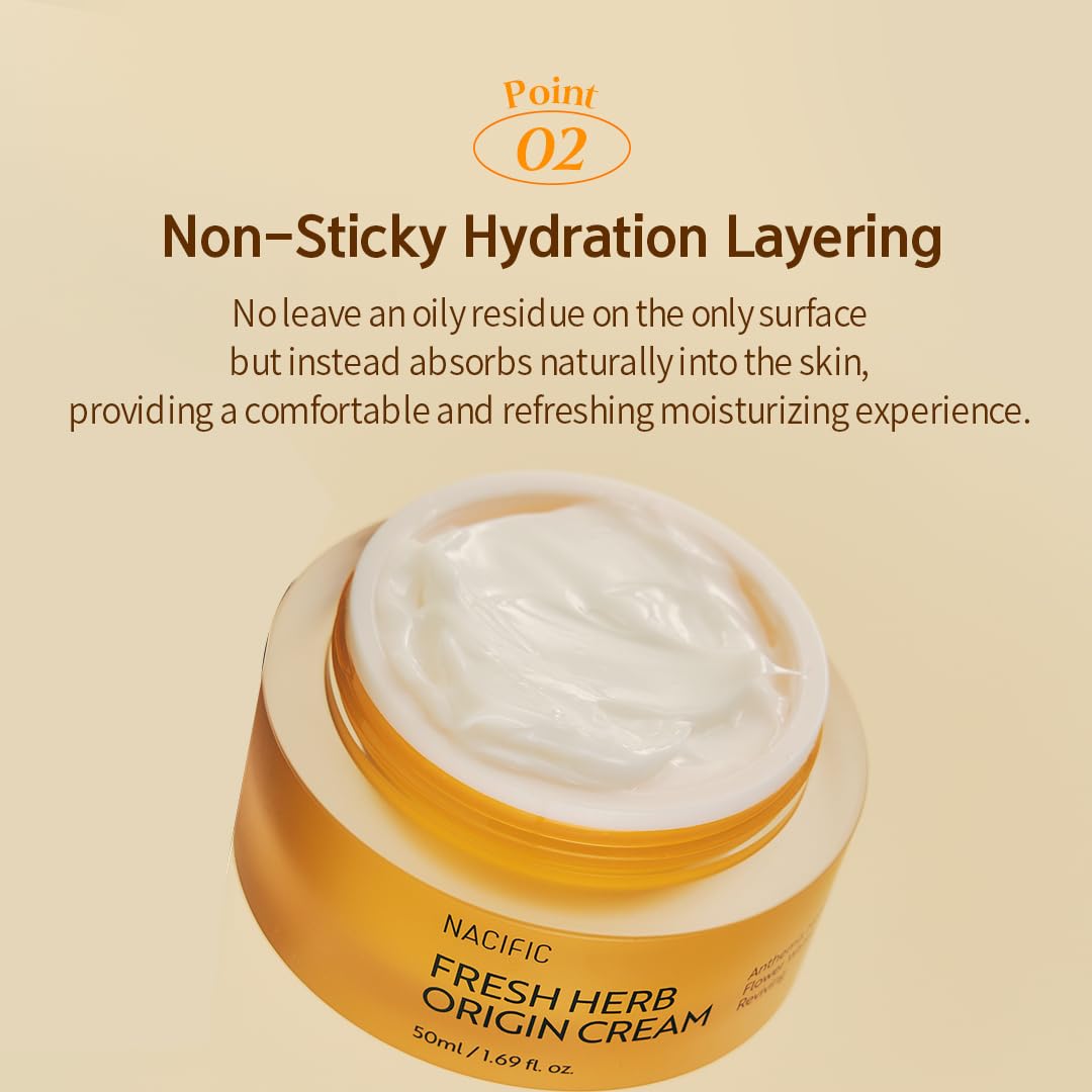 NACIFIC Fresh Herb Origin Facial Moisturizer Vitamin B, Vitamin Radiance Skin's moisture barrier Cream Hydrating day and night Korean skincare