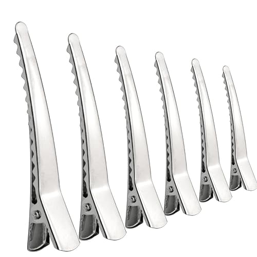 100 Pieces 6CM Silver Metal Alligator Teeth Prongs Clips Hair Pins Hair Bows