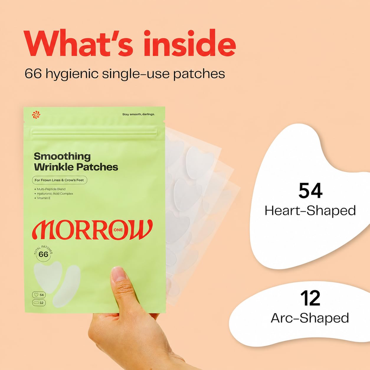 Morrow One - Peptide-Infused Smoothing Wrinkle Patches - Overnight Patches for Smoothing Fine Lines and Wrinkles, Anti Aging Stickers for Crow's Feet Beauty and Personal Care Morrow
