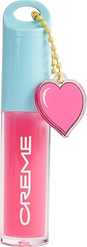 The Crème ShopTinted Lip Oil with Key Chain and Charm, Gloss Finish, Long Wear, Formulated with Jojoba Oil, Sunflower Oil to Hydrate and Plump Lips