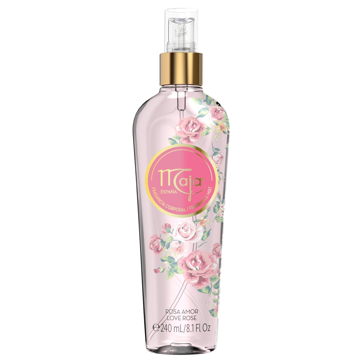 Maja Love Rose Perfumed Body Mist, Delicately Scented to refresh your Body with Flowers Essential Oils 8.1 Fl Oz, Spray Bottle
