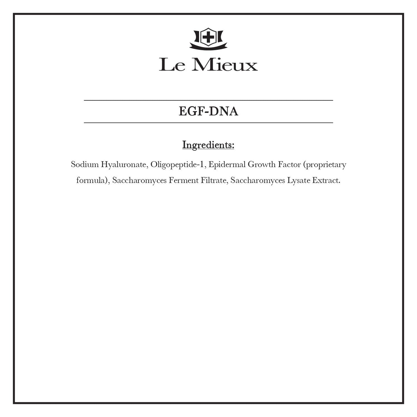 Le Mieux EGF-DNA Serum - Epidermal Growth Factor Serum for Face with Hyaluronic Acid for Post-Procedure & Aging Skin (1 oz / 30 ml)