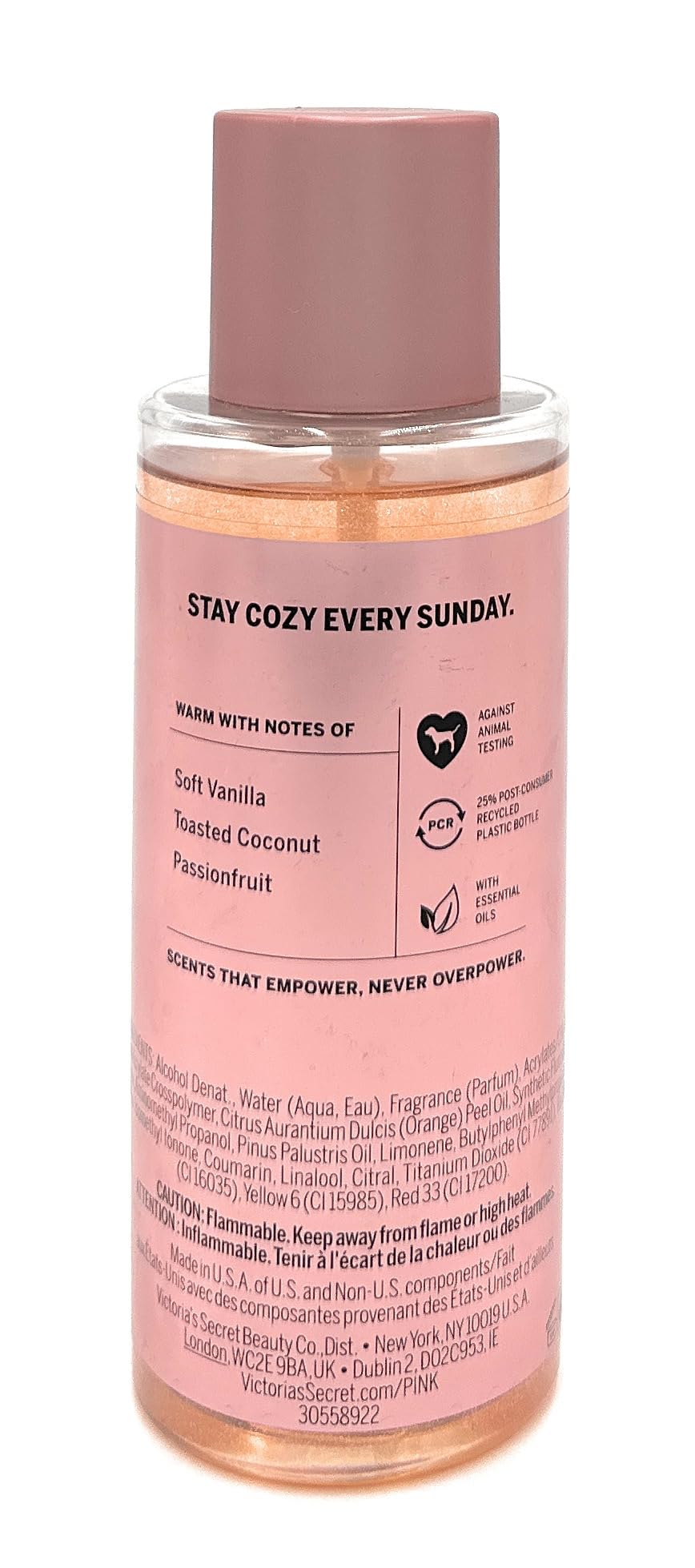 Victoria's Secret Pink Warm & Cozy Shimmer Scented Body Mist 8.4 Fluid Ounce Spray