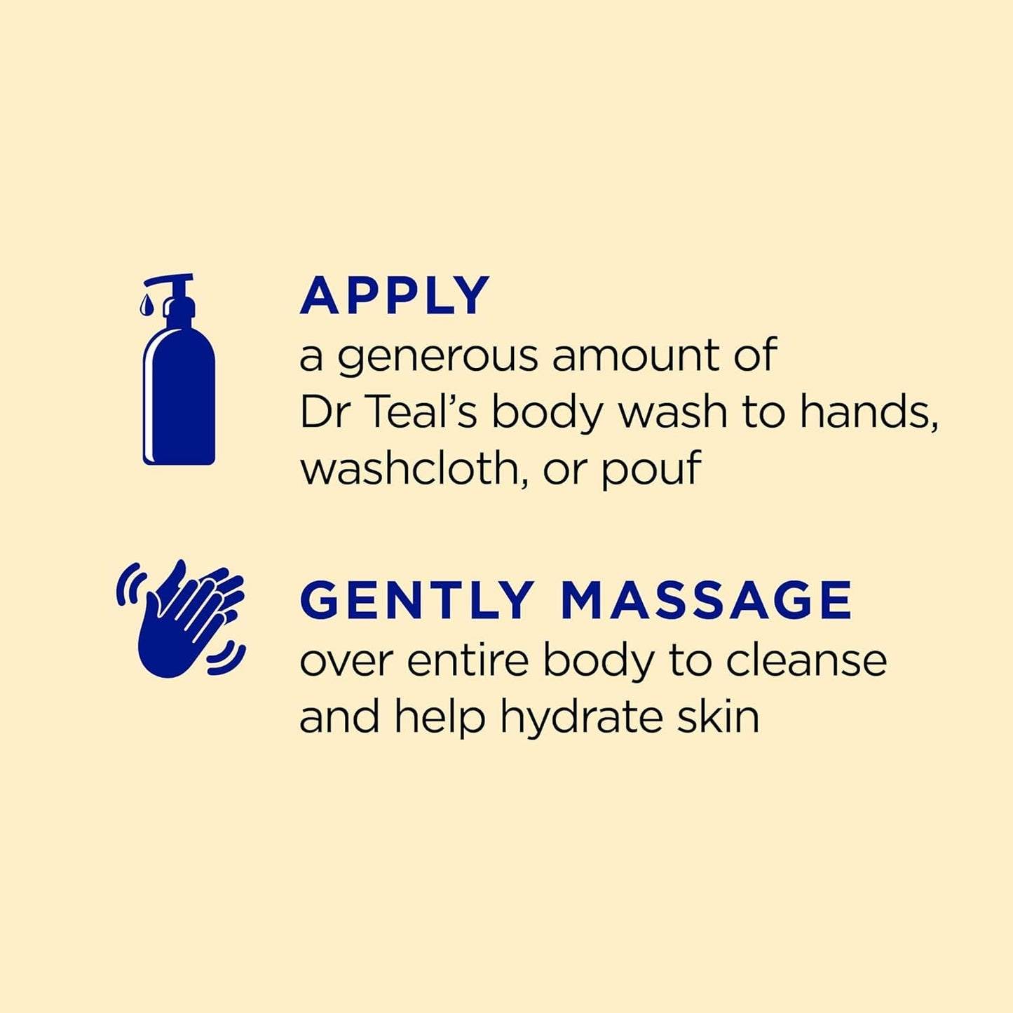 Dr Teal's Body Wash with Prebiotic Lemon Balm, Sage & Thyme Essential Oils, Magnesium, 24 fl oz, 2 Pack