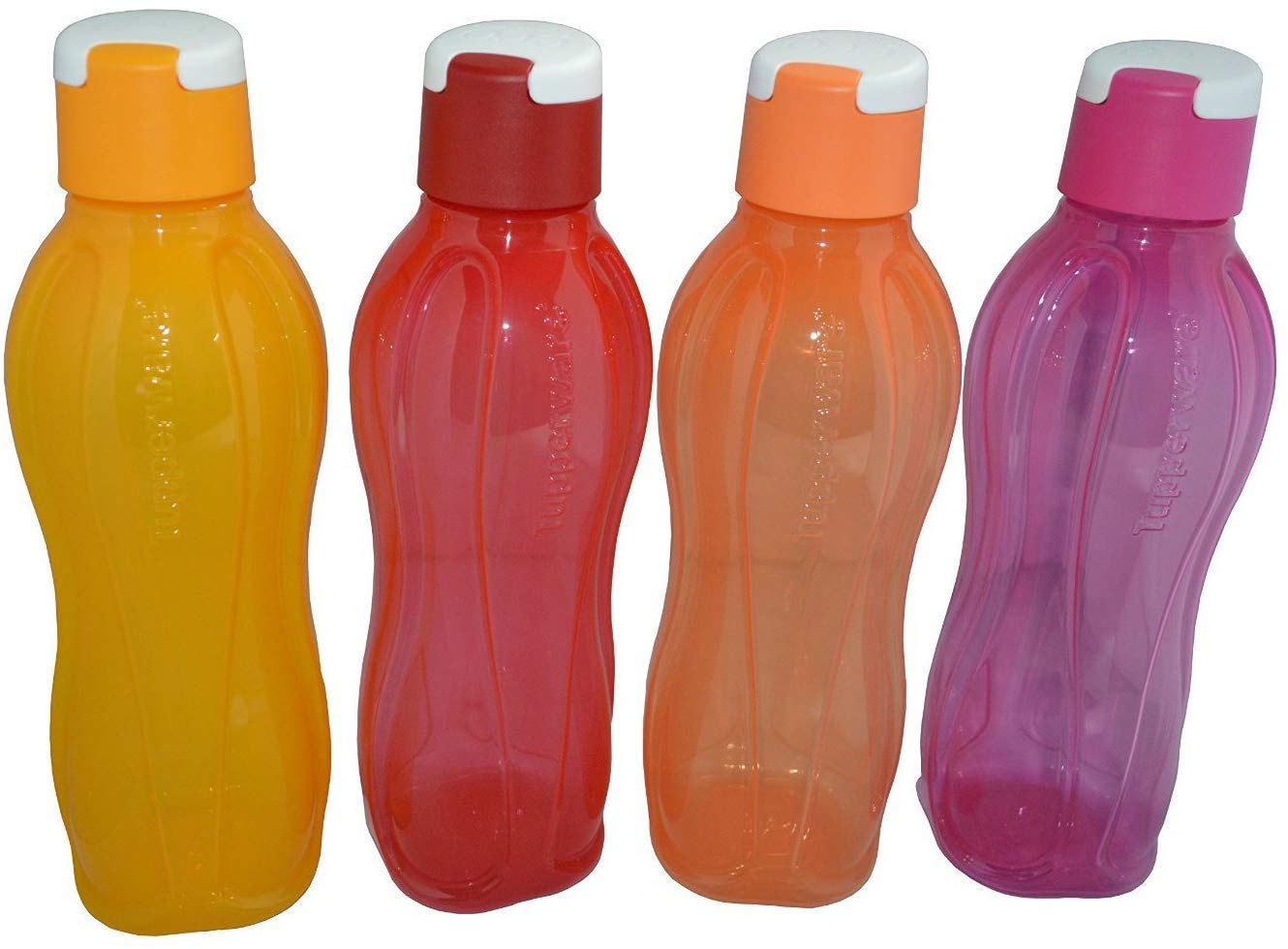 Tupperware Aquaslim Flip Top Water Bottle 750ml - 4pcs set (multicolor)