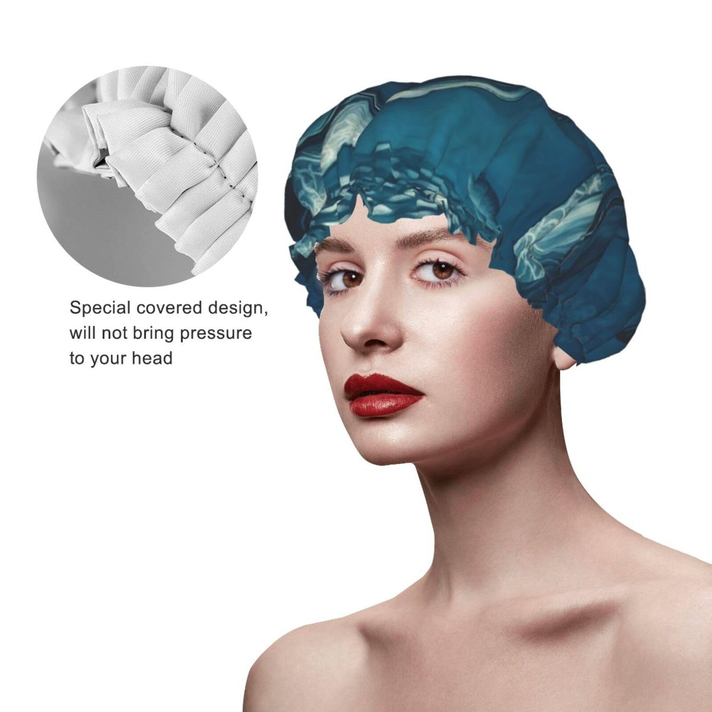 Ocean Whale Shower Cap for Women Men Large Reusable Shower Bonnet Double-Layer Waterproof Bath Caps Elastic Band Hair Hat for All Hairstyles Beauty and Personal Care BWLHJKE