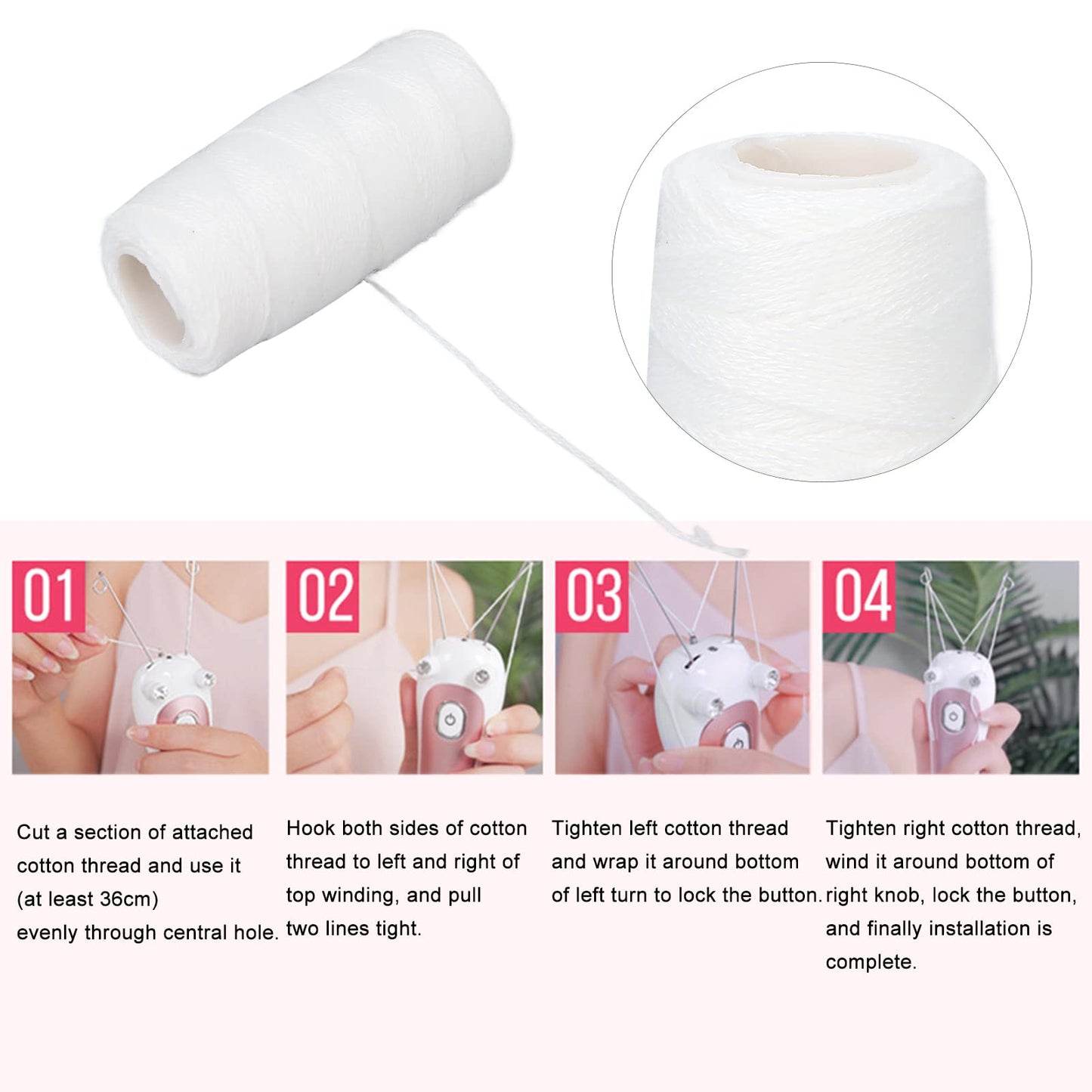 Electric Hair Remover Thread, Cotton Thread for Epilator, Replacement Thread for Face Threading Machine, Hair Removal Wire Beauty and Personal Care Yosoo Health Gear