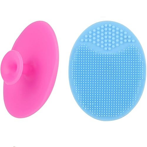 Face Scrubber,2 Pack Soft Silicone Scrubbies Facial Cleansing Pad Face Exfoliator Face Scrub Face Brush Silicone Scrubby for Massage Pore Cleansing